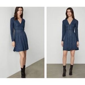 BCBGMaxAzria Blue Long Sleeve Dress